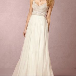 BHLDN Adrianna Papell A-Line Beaded Gown